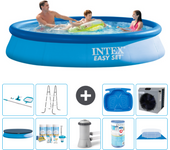 Paquete de piscina - intex - alrededor - 366x366x76 cm + accesorios a615