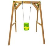 Columpio individual de madera cuadrada masgames xylo xl con asiento bebé