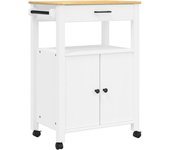 Carrito de cocina，estantería de cocina, carrito de servir monza madera maciza de pino 60x40x90 cm cfw73908