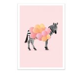 Art-poster - zebra balloon - paul fuentes - 30 x 40 cm