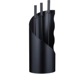 Relaxdays accesorios chimenea, modernos, juego estufa de 4 piezas con atizador, pala de cenizas, escoba y soporte, negro