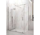 Mampara de ducha angular allstone hidra 1+1 con lateral fijo, sin perfil inferior ni superior 130x70 cm