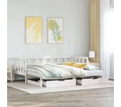 Vidaxl sofá cama nido con cajones sin colchón blanco 90x200 cm