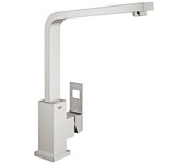 Grohe eurocube mezclador monomando de fregadero con caño giratorio, acero inoxidable cepillado (g-31255dc0)