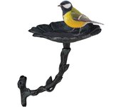 Relaxdays bebedero pájaros hierro fundido para pared, apto para la intemperie, aves silvestres, comedero, color a elegir