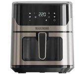 Freidora baja en grasas independiente black & decker bxaf6500e de 6,5 l y 1600 w, color negro y gris