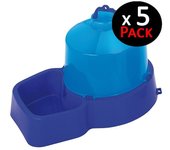 Pack 5 bebedero de plástico para perros, gatos y animales domesticos, 5 litros, 37x25x25 cm