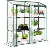 Invernadero de jardín outsunny acero, plástico transparente 143x46x151 cm 84h-065v00cr