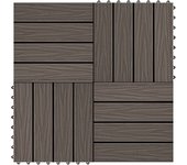 Maison exclusive - baldosas porche relieve profundo wpc 1 m² marrón oscuro 11 uds