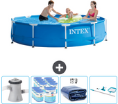Paquete de piscina - intex - alrededor - 305x305x76 cm + accesorios cb90