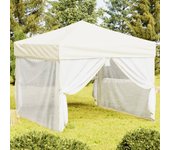 Vidaxl carpa para fiestas plegable con paredes laterales crema 3x3 m