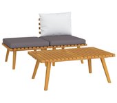 Muebles de jardín 3 piezas | conjunto de comedor | conjunto de descanso con cojines madera maciza de acacia cfw245488