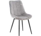 Silla de comedor gigi de terciopelo gris