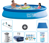 Paquete de piscina - intex - alrededor - 366x366x76 cm + accesorios a1049