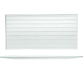 6x platos de cristal, 33x16 cm, efecto rayas, h&h, transparente