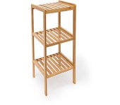 Relaxdays estantería baño bambú, 3 baldas, 79 x 33 x 33 cm, mueble vertical multiusos, cocina, pasillo, marrón natural