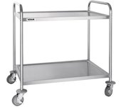 Carrito plano de acero inoxidable 2 estantes vogue f998
