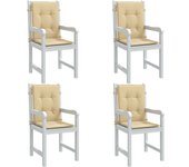 Cojines silla respaldo bajo 4 ud tela beige melange 100x50x4 cm v1161 100 x 50 x 4 cm / beige