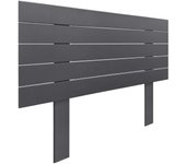 Dhome cabecero de madera reciclada dm estilo palet horizontal con patas cama palets herrajes incluidos (105cm, gris sólido)