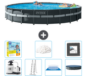 Paquete de piscina - intex - alrededor - 732x732x132 cm + accesorios cb49