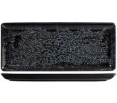 Plato de porcelana h&h, 15x35cm, negro y verde aguamarina