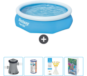 Paquete de piscina - bestway - alrededor - 305x305x76 cm + accesorios cb86