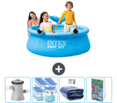 Paquete de piscina - intex - alrededor - 183x183x51 cm + accesorios cb118
