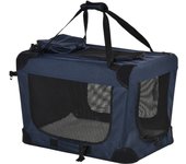 Transportín para mascotas pawhut tela oxford, acero y poliéster azul 60x41.5x41 cm d00-135