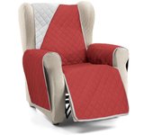 Cubre sofá acolchado reversible 1 plaza s&t sofa covers nina gris / rojo