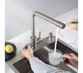 Cecipa max mezclador de cocina purificador de agua para agua fría/caliente y agua filtrada - grifo de cocina 3 en 1 para sistema de ósmosis, cepillado