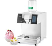 Vevor máquina de hielo raspado comercial 180 kg/24h, acero inoxidable, enfriamiento líquido, hielo triturado para postres, panadería, café