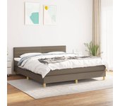 Somier de láminas con colchón taupe 180x200 cm tela