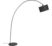 Lámpara de pie moderna inteligente con arco negro, incluye a60 wifi - vinossa