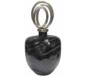 Jarrón dkd home decor cristal plateado negro aluminio moderno (23 x 13 x 41 cm)