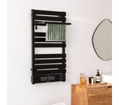 Create - toallero eléctrico con calefactor y wifi 500/1500w- negro con estante 3 barras - warm towel pro