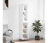 Aparador alto | aparador de comedor | armario de cocina madera contrachapada blanco 34,5x34x180 cm cfw37104