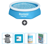Paquete de piscina - bestway - alrededor - 244x244x61 cm + accesorios cb93