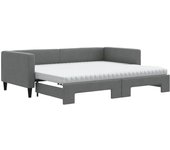 Sofá cama nido con colchón tela gris oscuro 90x200 cm