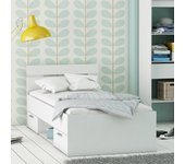 Cama 2 cajones michigan blanco perla 90x200