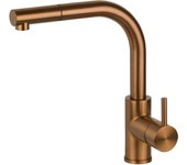 Mezclador fregadero cocina acero inoxidable color pvd cobre cepillado con ducha de mano extraíble pollini nf0004r - cobre cepillado pvd
