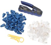 Herramienta de crimpado rj45, cortador pelacables ethernet multifuncional para conector de paso cat5, cat5e, cat6 y cat6a
