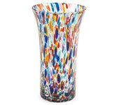Jarrón veneciano de cristal festoneado de h&h que mide 21 cm
