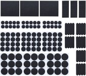 Relaxdays pack 204 fieltros adhesivos, protectores patas muebles cuadrados, rectangulares, redondos, negro