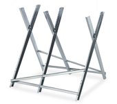 Relaxdays caballete para motosierra, soporte cortar leña plegable, hasta 150 kg, acero resistente, 80x81x83 cm, plateado