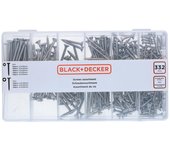 BLACK+DECKER Surtido de tornillos - 332 unidades - PH1 - PH2 - Juego de tornillos para madera