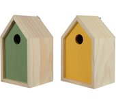 Pajarera madera de pino 10 x 13 x 20 cm