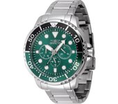Reloj de pulsera Invicta Pro Diver - 47228 correa color: Gris plata Dial Latón Verde Hombre