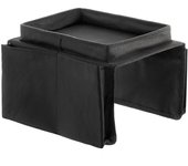 InnovaGoods® organizador de reposabrazos para sofa, bolsillo bandeja para sofa, organizador de mandos, Uso para ordenar utensilios de ocio y apoyar snacks o bebidas, 6 compartimentos, Color Negro