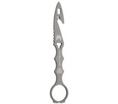 Benchmark STE-179GRY Cuchillo táctico liso con cuchilla gancho de rescate, hoja de Acero inox 440C (58-60 HRC) de 17,15 cm de color gris. Incluye funda moldeada por inyección negra con clip y orificio compatible Molle