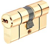 ABUS 86017 EUROCILINDRO Puntos LATÓN Doble Embrague 40/40-D66 MM 40/40, Multicolor
